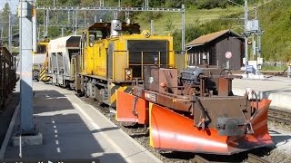 Swiss Trains Maintaining the Railway at Filisur Bahnhof [upl. by Llenyar]