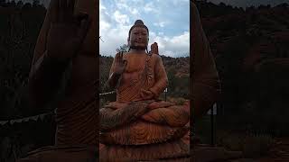 Sedona AZ Peace Garden Bali Wood Statue blessing [upl. by Ruder980]