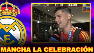 MORATA MANCHA LA CELEBRACIÓN DE ESPAÑA CON SU RENCOR AL MADRID EN CIBELES [upl. by Moreta457]