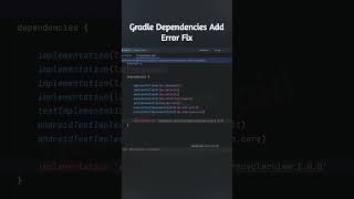 Gradle Dependencies Add Error Fix Android Studio  shorts [upl. by Atiekahs]