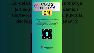 Permis CE  Fiche écrite 06 question 02 quiz questionnaire [upl. by Neerihs]