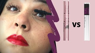 Maybelline SKY HIGH mascara VS The FALSIES Instant Lash Lift Mascara  10 HOUR wear test [upl. by Nwahsat]