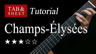 Les ChampsÉlysées  Fingerstyle Lesson  TAB [upl. by Bonne745]