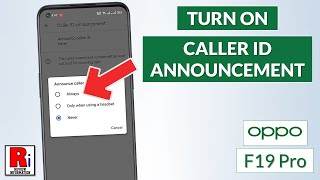 How to Turn On the Caller ID Announcement Feature in Oppo F19 Pro [upl. by Ataga]