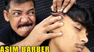 Unlimited Hair Cracking By Asim Barber  Head Massage amp Spine Cracking  Loud Neck Cracking  ASMR [upl. by Maridel]