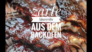 Spareribs Ribs Rippchen aus dem Backofen  Klaus grillt [upl. by Arodnahs]