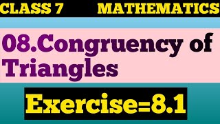 Exercise81 08Congruency of Triangles 7th class [upl. by Sclater223]