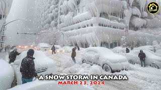 TERRIFYING SNOW STORM STRIKES TORONTO CANADA TODAY MARCH 23 2024 [upl. by Merton]