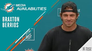 Braxton Berrios meets with the media  Miami Dolphins [upl. by Esirtal165]