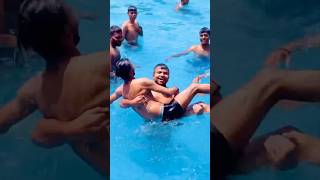 Swimming pool ke maje 🏊‍♀️😂😊 shorts ytshorts funnyshort nature swimmingpool fun [upl. by Ynnek]