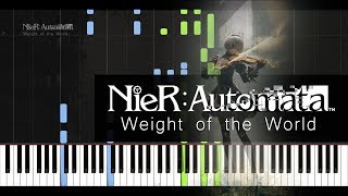 NieR Automata  Weight of the World Synthesia  Lyrics HalcyonMusic [upl. by Lewes]