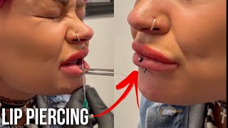 OUCH 😱 Vertical Labret Lip Piercing lippiercing piercing [upl. by Darwen]