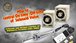 how to control pneumatic cylinder using two timers  On time off time control [upl. by Ssalguod388]