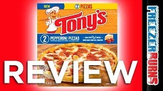 TONYS Single Serve Pizzeria Style Pepperoni Pizza Video Review Freezerburns Ep654 [upl. by Moonier]