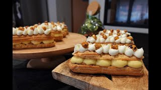 RECETTE DES ECLAIRS VANILLEPRALINE NOISETTES CARAMELISEES Eclairs vanille facile [upl. by Aeret606]