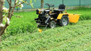 Cositoare frontala cu tamburi pentru minitractoarele Progarden Campo T12 [upl. by Saxon874]