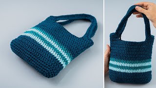 Easy model crochet tote bag Tutorial for beginners Miarti🧶 [upl. by Monney]