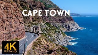 Flying Over Cape Town  4k Ultra HD Relaxing Music Along With Beautiful nature Video [upl. by Sirdi647]