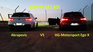 BMW M140i Akrapovic VS HGMotorsport Ego X [upl. by Anisah929]