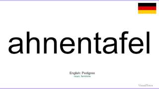 How to pronounce Ahnentafel German [upl. by Marcille951]