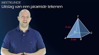 Vlakke figuren  Een uitslag van een piramide tekenen  WiskundeAcademie [upl. by Valentino]