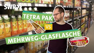 Einweg besser als Mehrweg Glasflasche vs Getränkekarton  Ökochecker SWR [upl. by Buehrer]