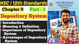 SP  Depository System  Chapter 9  Introduction  Importance  Advantages  Class 12th [upl. by Toogood]