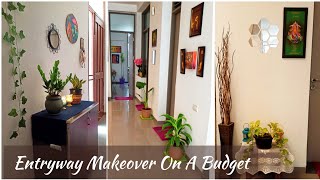 Entryway Makeover On A Budget With A Before And After Look 😍  Entryway Decorating Ideas [upl. by Ketchan]