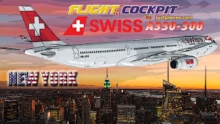 SWISS A330 Cockpit Flight to New York [upl. by Nylecoj692]