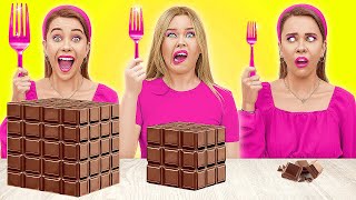 BIG vs MEDIUM vs SMALL FOOD CHALLENGE  Eating Giant Sweets Extreme Challenge by 123 GO FOOD [upl. by Ronaele]