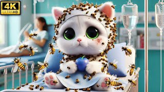 Blue berry 🫐 mess cat 😺 covered in bees 🐝🐝 [upl. by Ynavoeg]