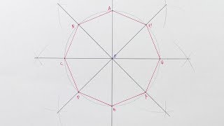 construct a Regular octagon inside a circle StepbyStep [upl. by Nairde]