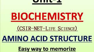 Lecture no1 Amino Acid Structure Quick way to understand Biochemistry UNIT 1 [upl. by Miof Mela]