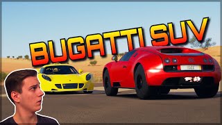 WORLDS FIRST BUGATTI SUV  Forza Horizon 3 Dev Mods  Driving over cars [upl. by Enalda]