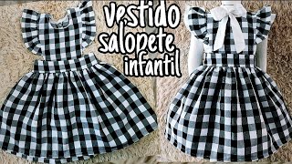 Como fazer VESTIDO SALOPETE INFANTIL OU SAIA SALOPETE MODELAGEM COM MEDIDAS [upl. by Goodwin]