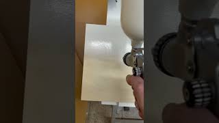 Spraying Primer on kitchen cabinets woodworking painting [upl. by Annirtak]