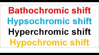 UV9  Bathochromic hypsochromic hyperchromic amp hypochromic shifts  UVVisible spectroscopy [upl. by Dara]