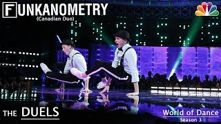 Funkanometry Canadian Duo Performs quotBetta Watch Yo Selfquot  The Duels  World of Dance Season 3 [upl. by Nnylidnarb]