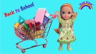 BACK TO SCHOOL SHOPPING HAUL ELSA amp ANNA NEW SCHOOL SUPPLIES [upl. by Elauqsap]