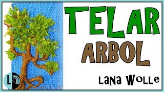 Tutorial TELAR ÁRBOL Decorativo 1 Paso a Paso Tapiz Wall Hanging TREE Wandteppich BAUM Lana Wolle [upl. by Frentz]