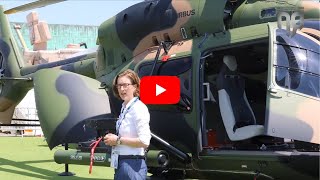 EUROSATORY 2022  Airbus H145M helicopter with SPIKE ER and full weapons suite presentation [upl. by Erdnaek]