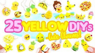 25 YELLOW DIY’s in CLAY Cute Clay charms  BIG Polymer Clay Compilation [upl. by Bigg]