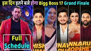 Bigg Boss 17 Finale Date amp Time with Full Schedule इस दिन इतने बजे होगा Grand Finale [upl. by Anrym]