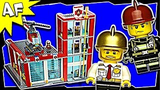 Lego City FIRE STATION 60004 Stop Motion Build Review [upl. by Eilahs]