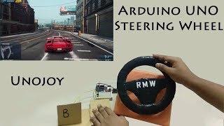 Best way to make gaming steering wheel with arduino uno  Game controller [upl. by Pauiie]