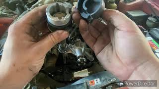 2004 Ford Mustang 39 cam gear synchronizer install Timing cover replacement Part 7 [upl. by Dekeles]