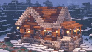 Minecraft  How to Build a Simple Winter Cabin [upl. by Ecerehs]