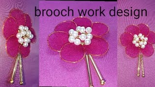 Brooch work on blouse brooch work design design broochhandmade brooches brooches blousedesign [upl. by Lavelle]