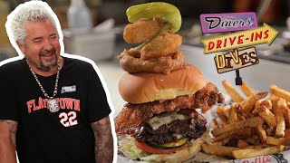 Guy Fieri Takes Down the TITAN Sandwich in Nashville  Diners DriveIns and Dives  Food Network [upl. by Apeed452]