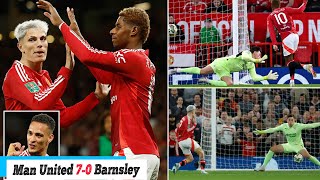 Sport News Man United 70 Barnsley Red Devils run riot to book their spot in the Carabao Cup [upl. by Alfeus]